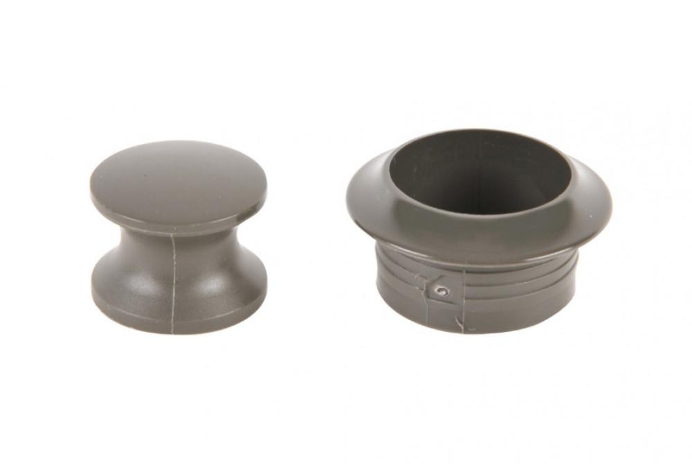 Knop+Ring Pushlock Grijs