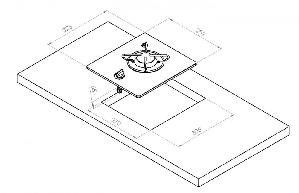 Navy Load Kookplaat 1-Pits 325x289