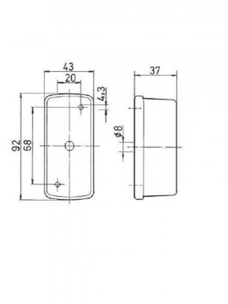 Jokon Markering SPL07 Rechthoekig Opbouw Rood/Wit