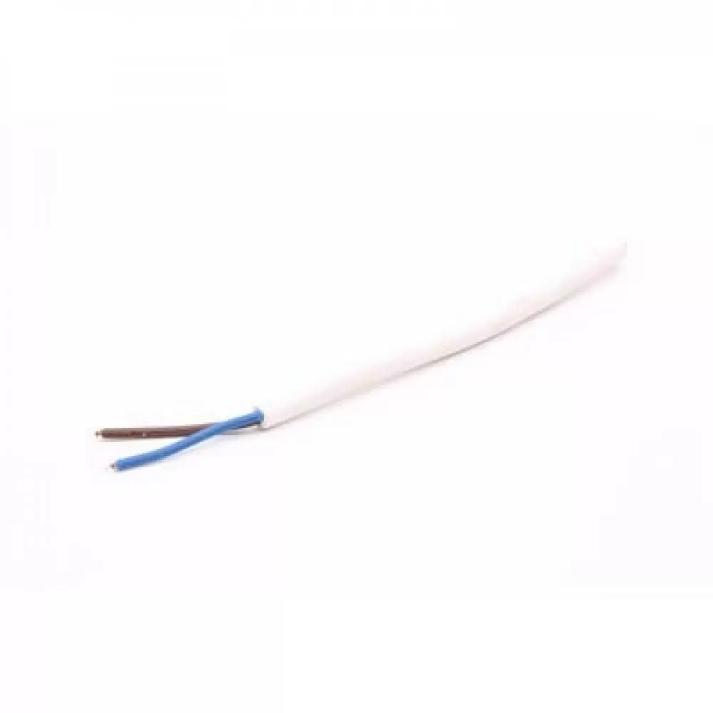 Rond kunststof. 2x0,75mm2. Wit