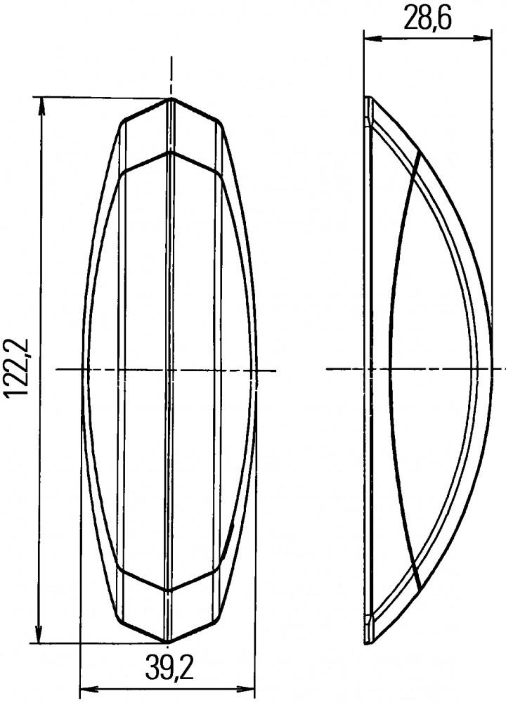 Hella Markering Ovaal Opbouw Rood/Wit Wit Frame Links