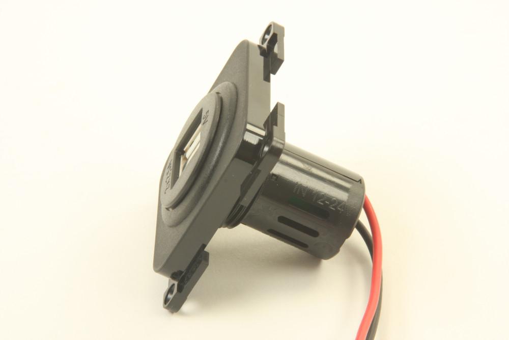 Presto Contactdoos 2x USB Lader 12V Inbouw S-10.000 Zwart