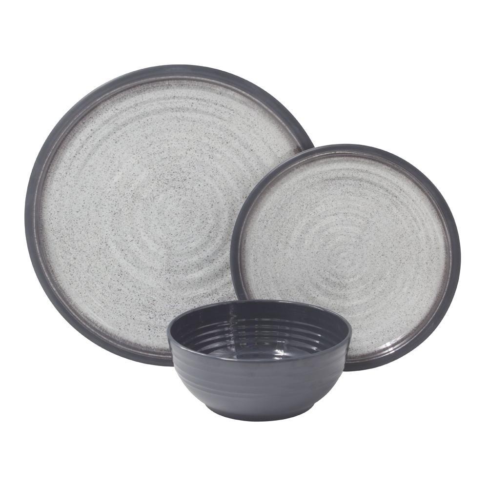 ViaMondo Melamine Servies Graniet 12-delig