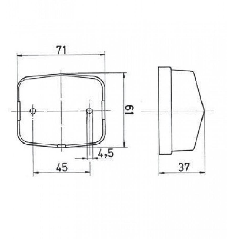 Jokon Breedtelicht PL115 Rechthoekig Opbouw Wit