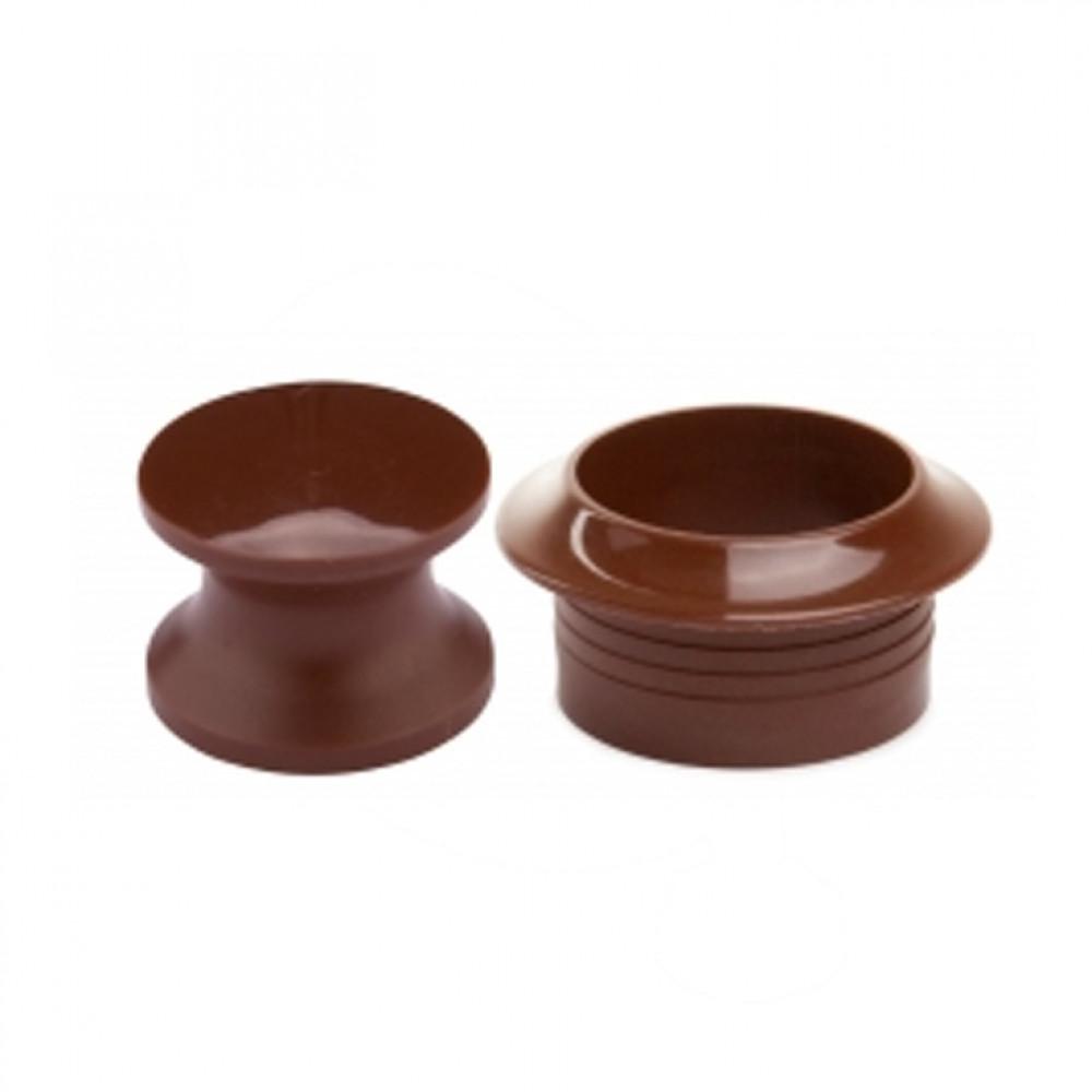 Knop+Ring Pushlock Bruin