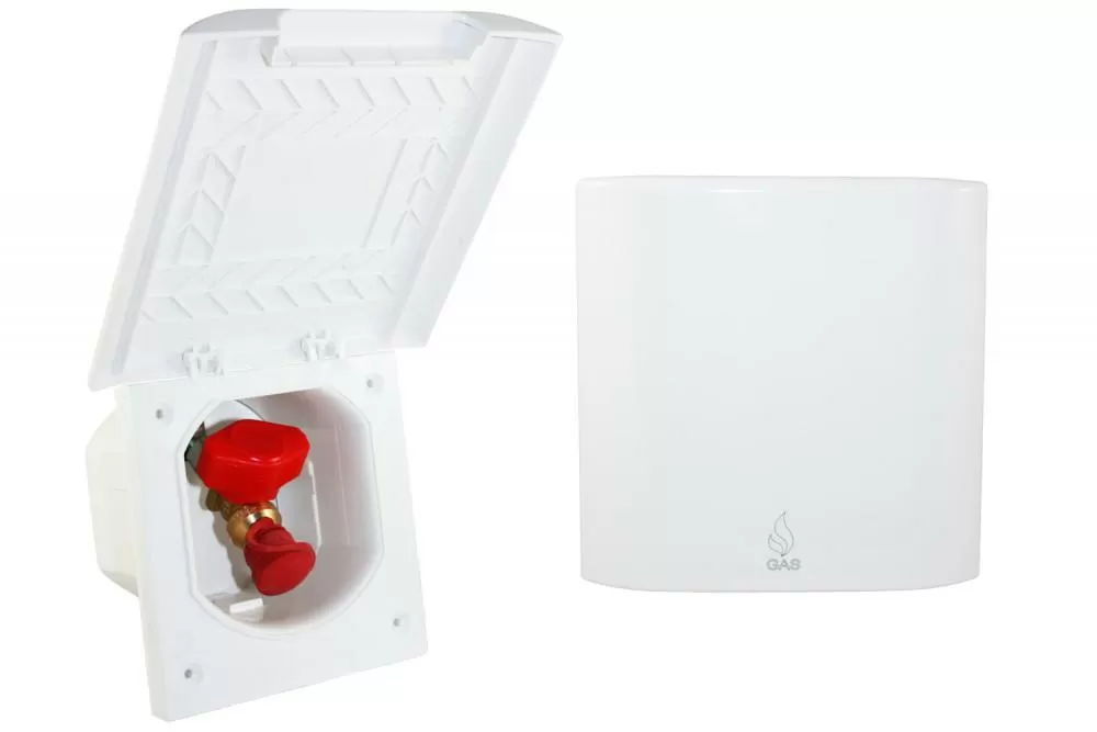 Gasinbouwdoos Vierkant met Gaskraan Wit Element Line