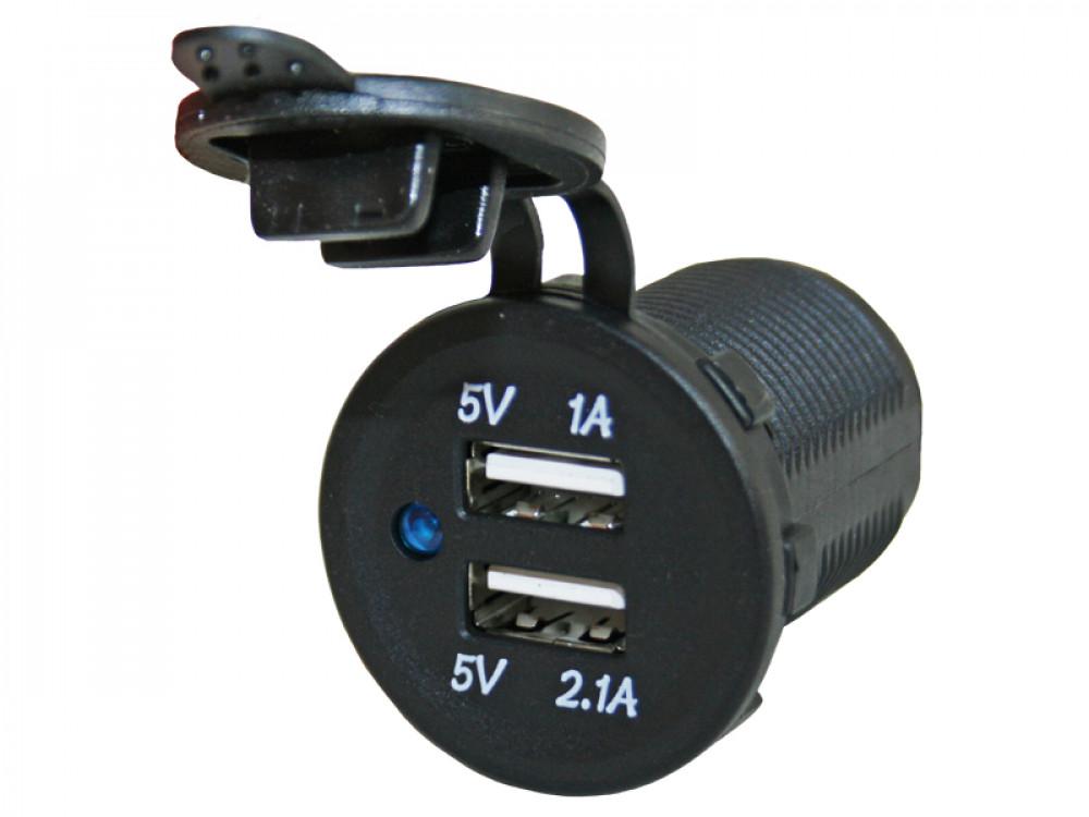 Power Line Contactdoos USB Lader 1x1A + 1x2.1A