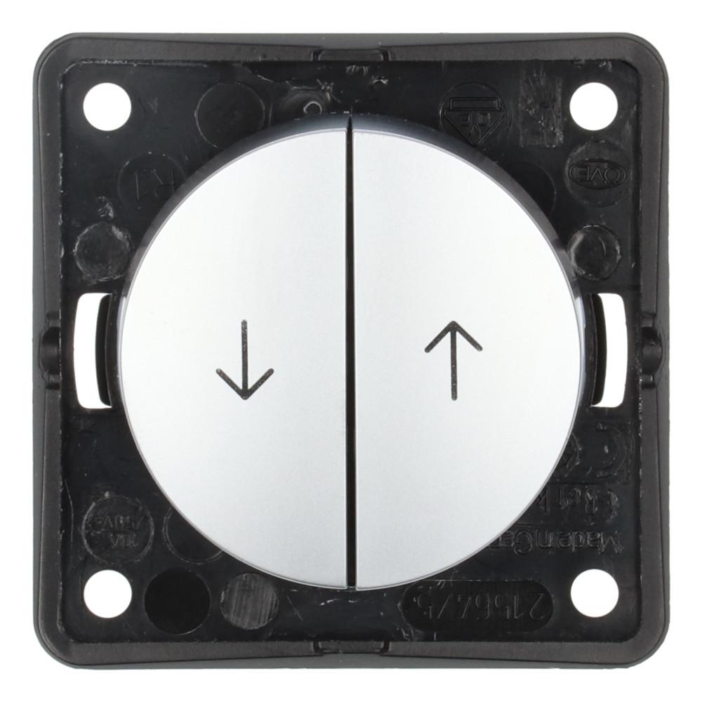 Berker Jalouzie Drukcontact Flow/Pure Inbouw Chroom Mat