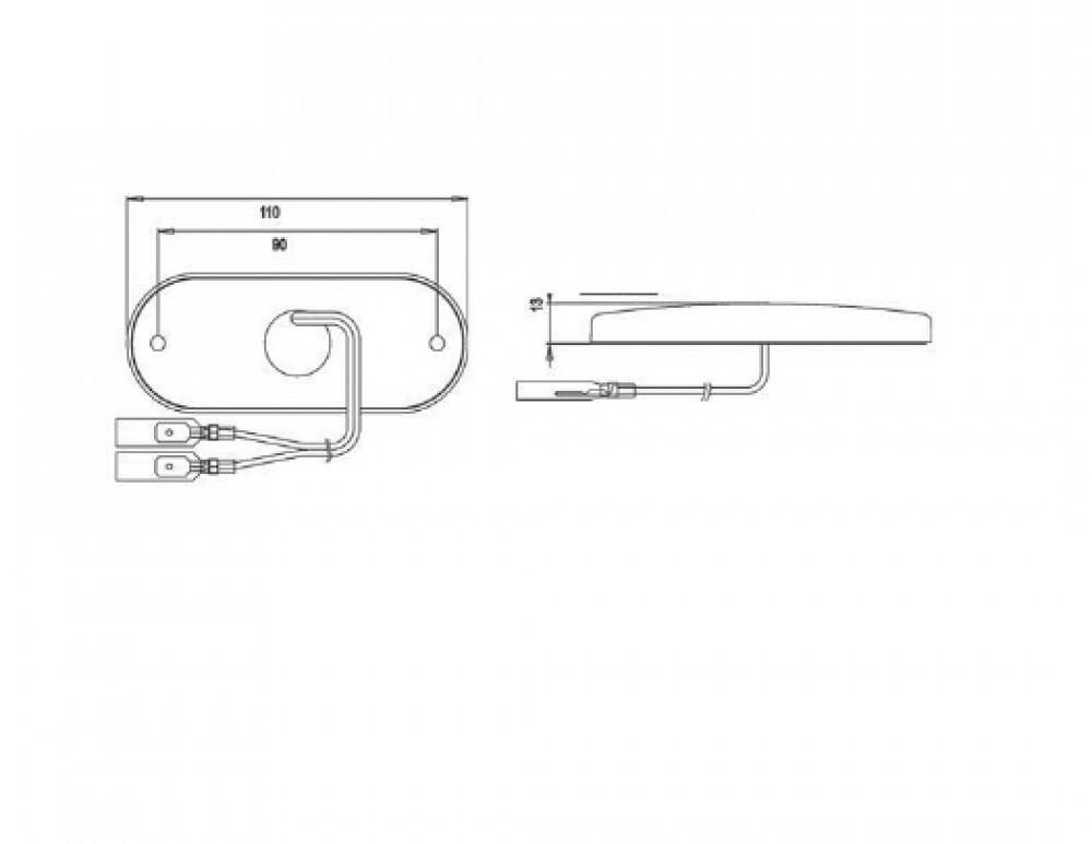 Jokon Zijmarkering LED SMLR2002 Rechthoekig Opbouw Oranje