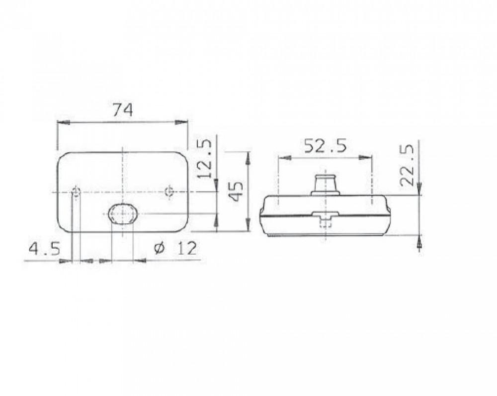 Jokon Breedtelicht PL130 Rechthoekig Opbouw Wit