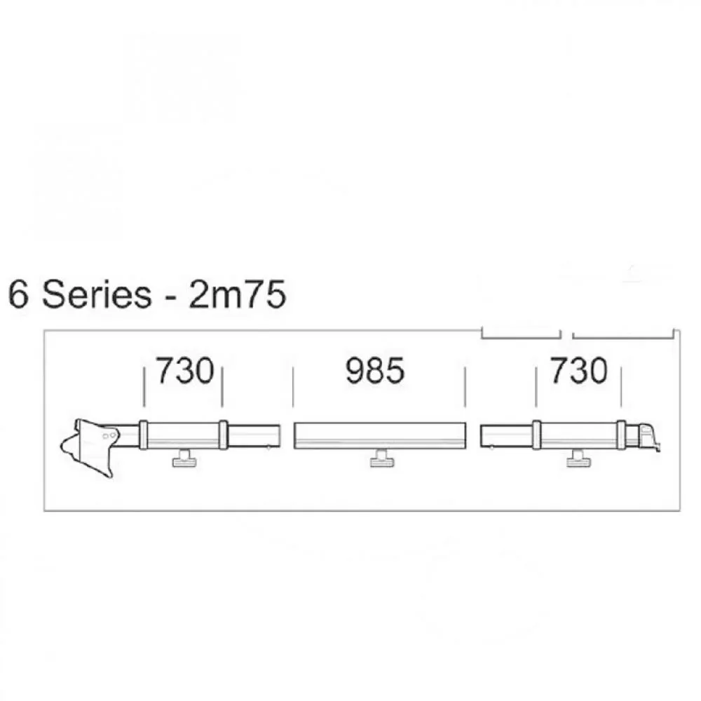 Thule clamping profile 6 series 2m75 right
