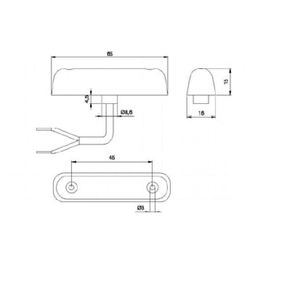 Jokon Breedtelicht LED PL24-2 Rechthoekig Opbouw Wit