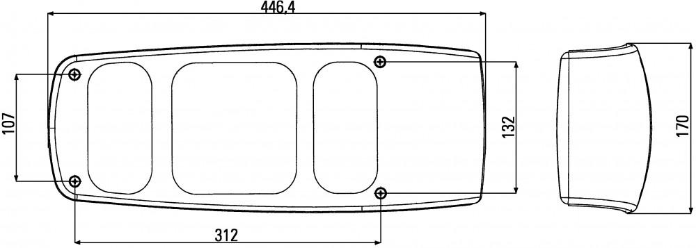 Hella Achterlicht Caraluna I Knipper/ Rem/ Reflector Camper Links