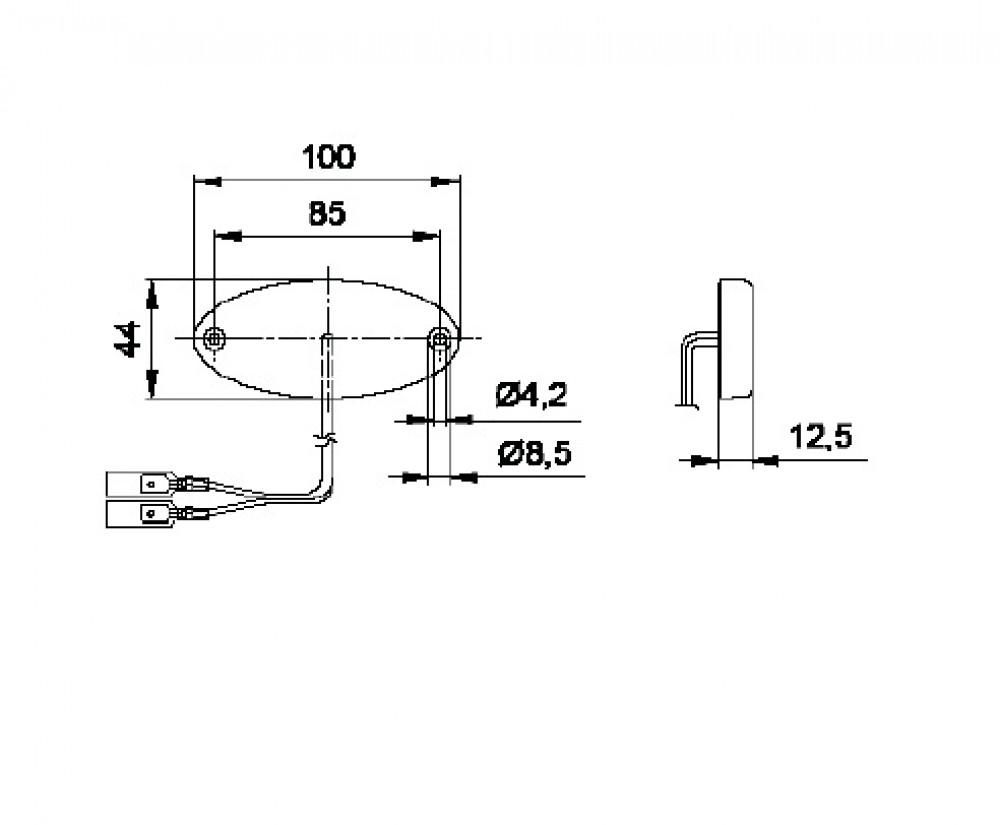 Jokon Zijmarkering LED SMLR2012 Ovaal Opbouw Oranje