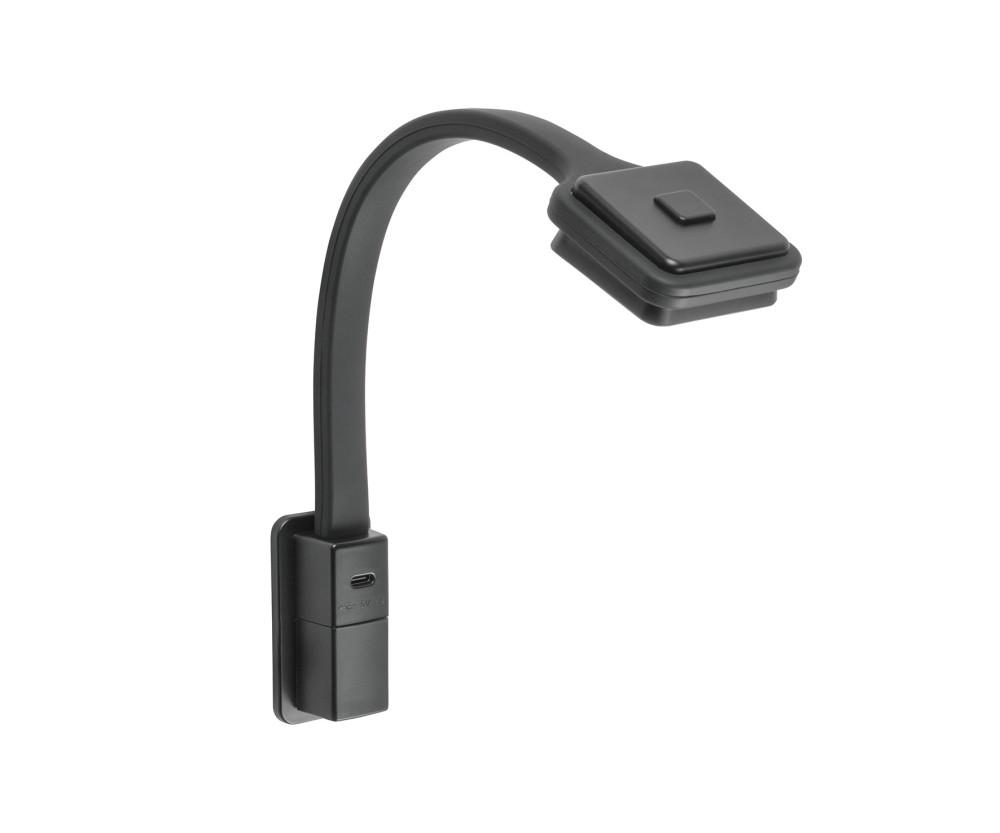 LED Lamp Zwanenhals Q2 Flex Vierkant + USB-C Zwart