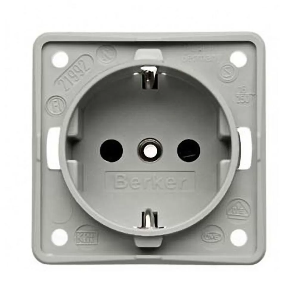 Berker Contactdoos 230V Inbouw Grijs Mat