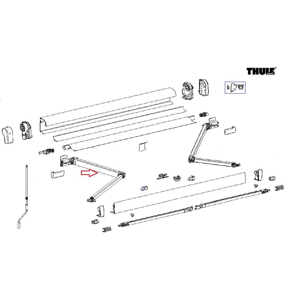 Thule 4900 Scharnierarm Links 300-350