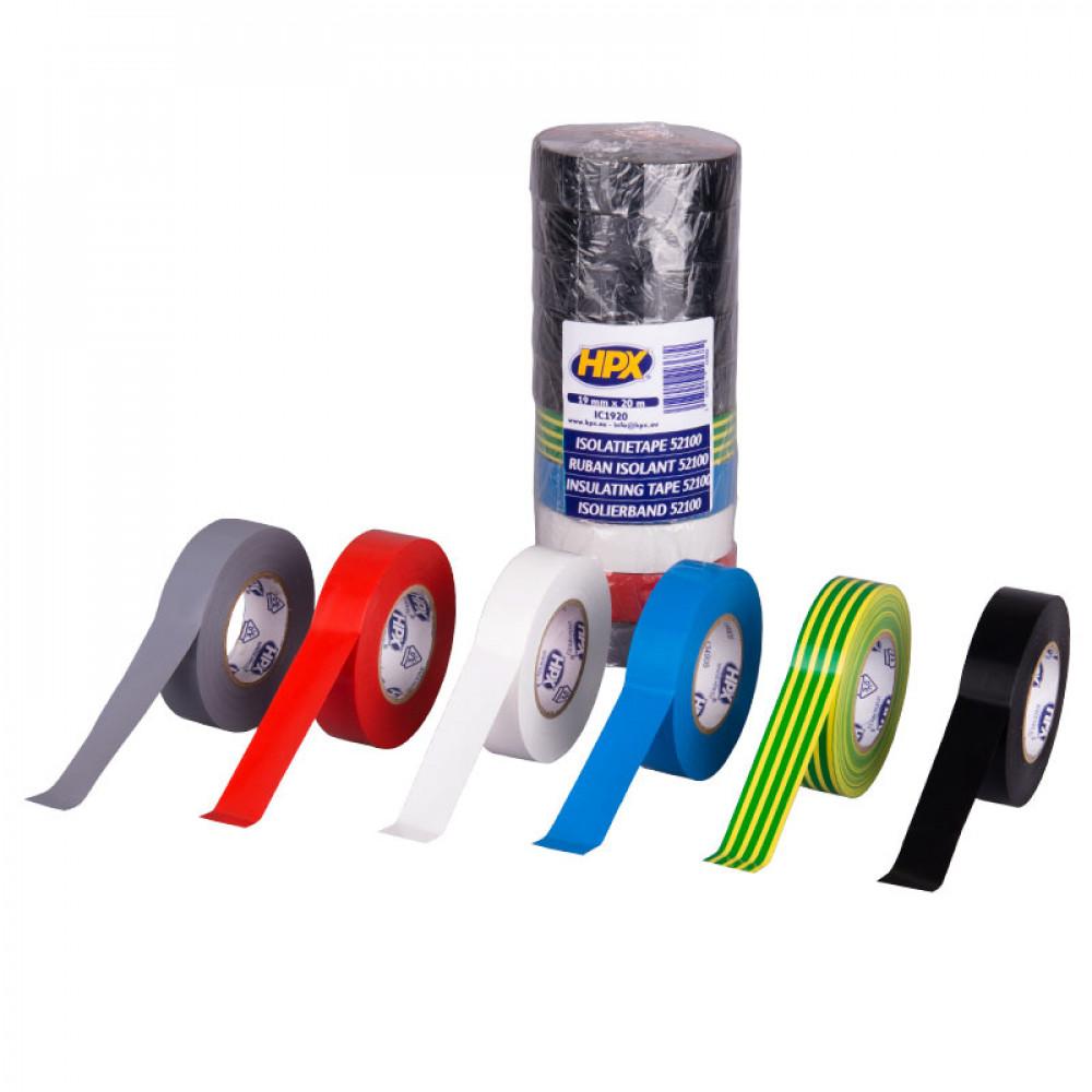 HPX PVC Isolatietape VDE 20mtrx19mm Set a 10 Gemengd