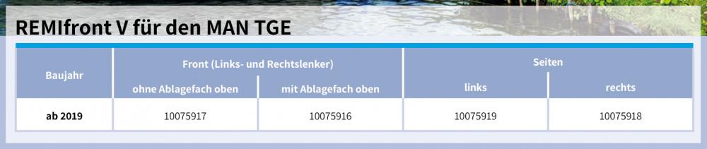 Remifront 4 MAN TGE 2019-2024 / VW Crafter 2017-2024 met Opbergvak Boven