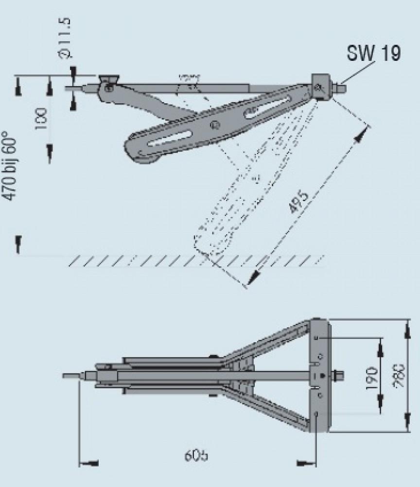 AL-KO Uitdraaisteun 1000kg 19x60.5cm