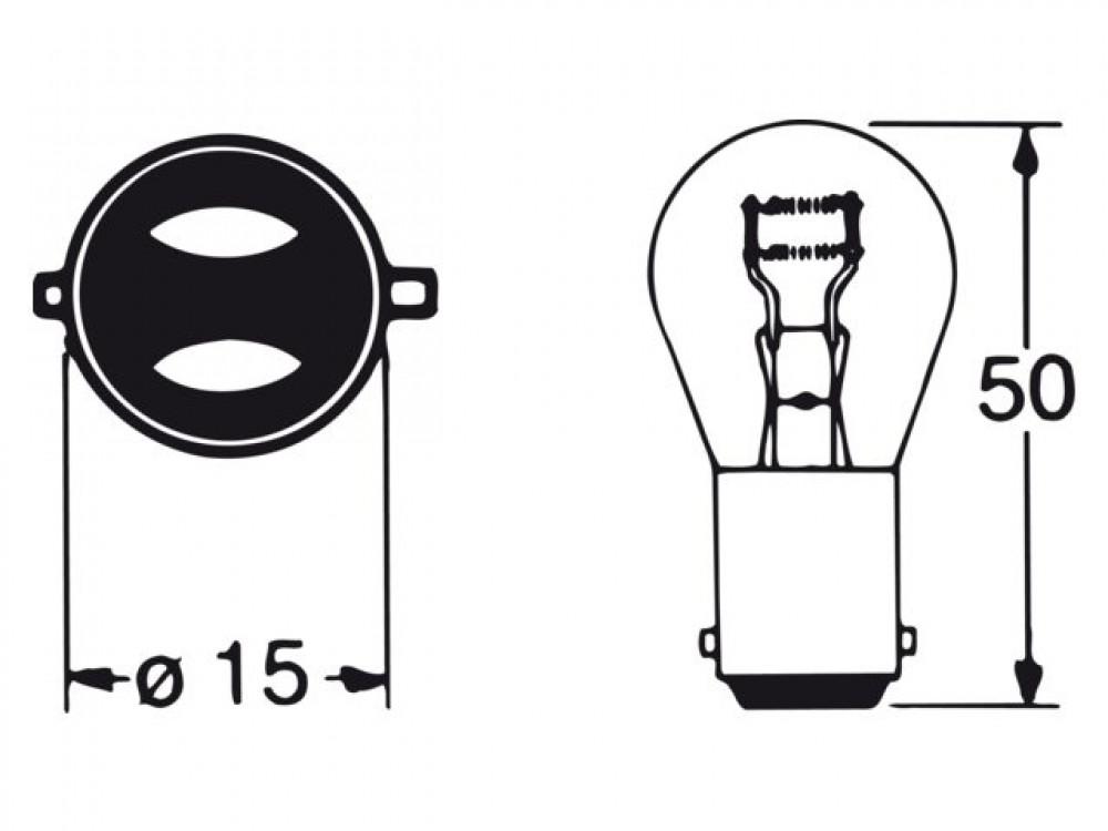 Gloeilamp BAY15D 12V/21-5W Dubbel Polig
