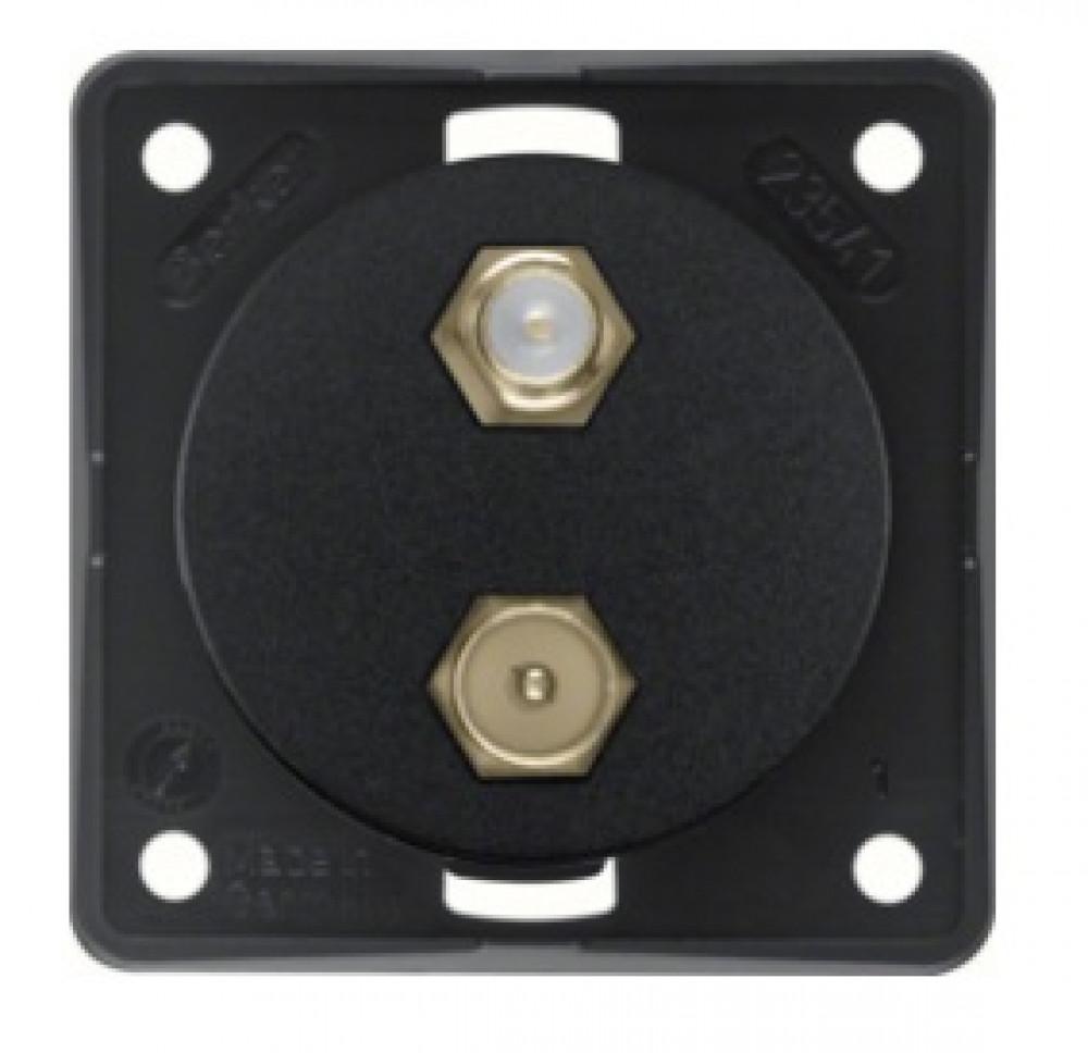Berker Contactdoos TV + SAT Inbouw Zwart Mat