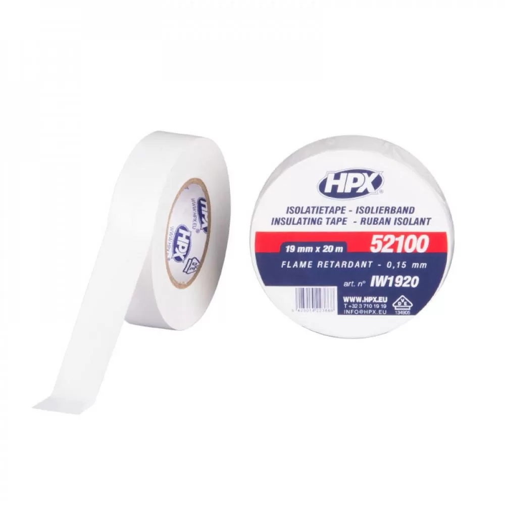 HPX PVC Isolatietape VDE 20mtrx19mm Wit