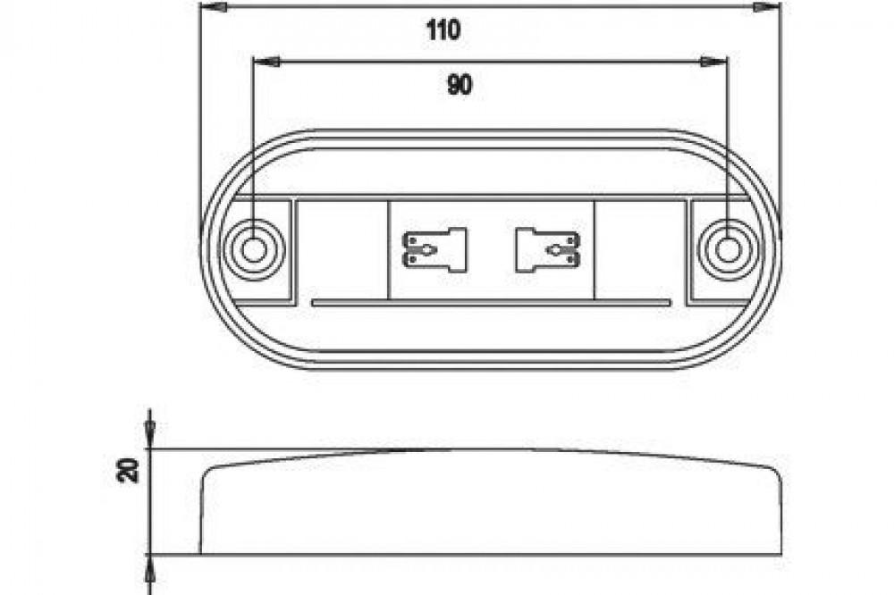 Jokon Zijmarkering LED SMLR2003 Rechthoekig Opbouw Oranje