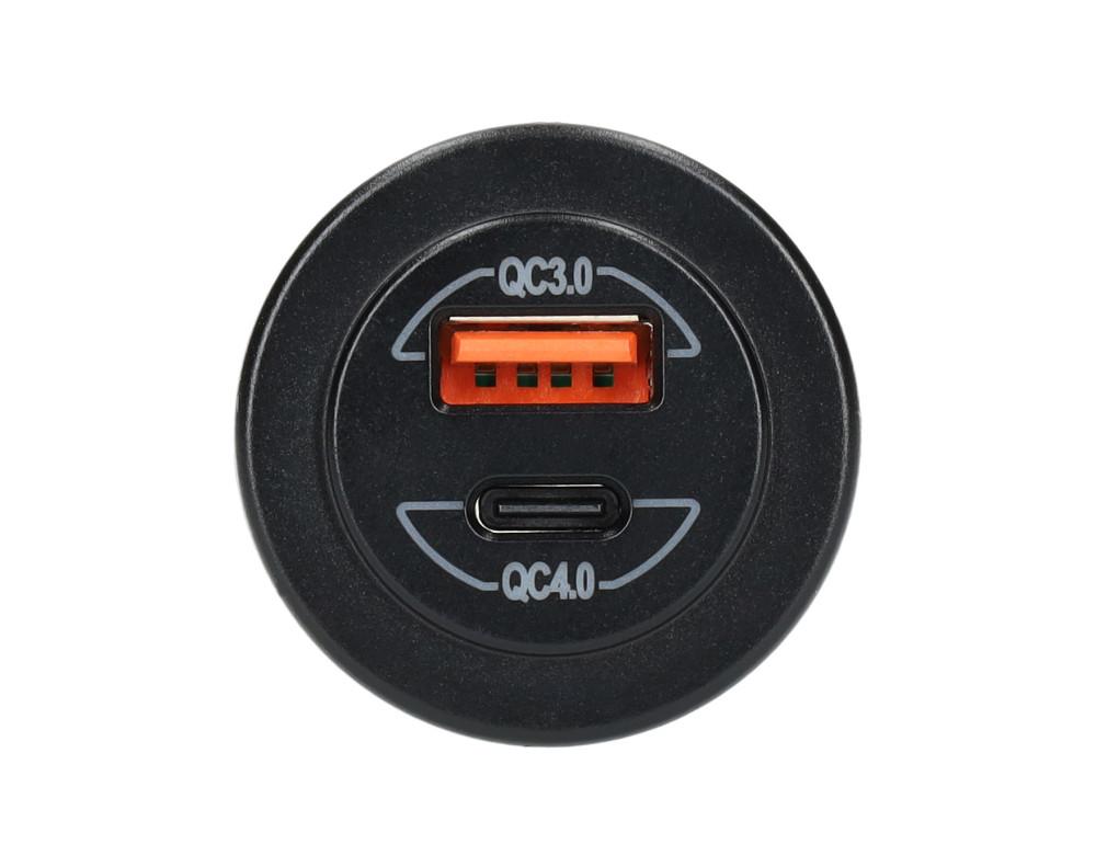 Power Line Contactdoos USB-A QC3.0 + USB-C QC4.0 Lader