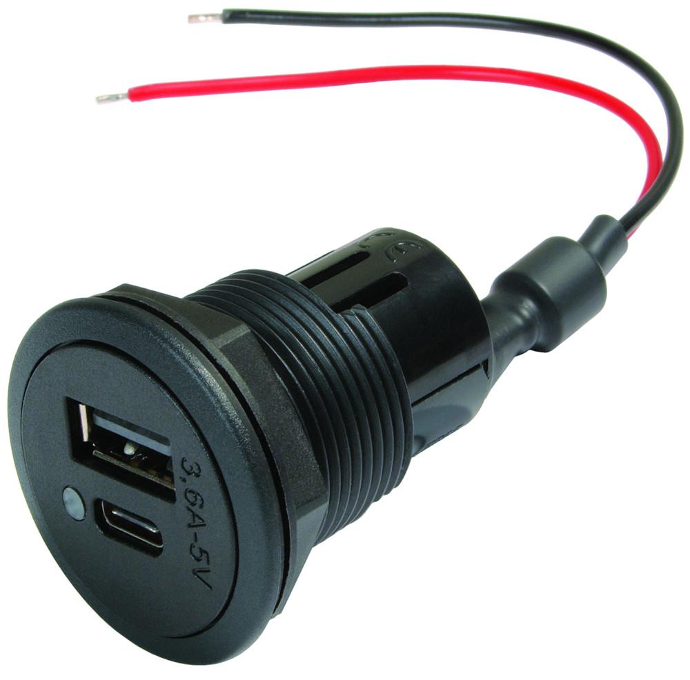 Power USB 3600mA + USB C/A Inbouwdoos