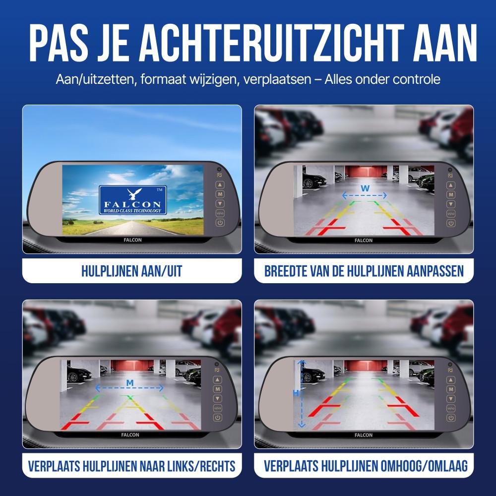 Falcon Achteruitrijcamera + Digitale Spiegel